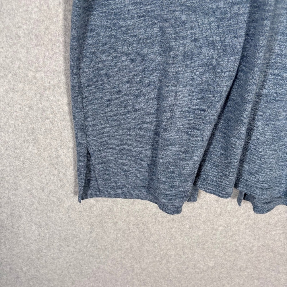 Croft Barrow Cardigan Sweater Large Blue Gray Button Thin Tunic Cotton Coastal - Picture 8 of 11